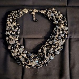 Multi-strand beaded necklace
